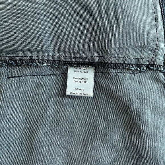 LOve Tree Womens Utility Jacket Small Blue Chambray 100% Tencel Western‎ 16660 - Picture 6 of 11